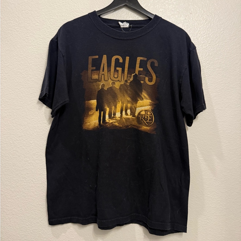 Vintage Y2K The Eagles Men’s Black Double Sided Tour Tshirt L 21x27